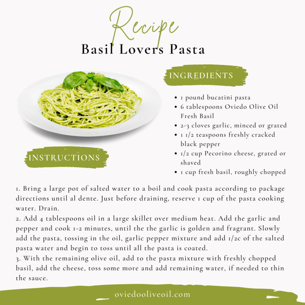 Fresh Basil Olive Oil Oviedo Olive Oil