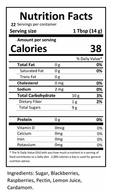 Blackberry Raspberry Nutrition facts