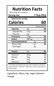 fig & olive tapenade nutrition