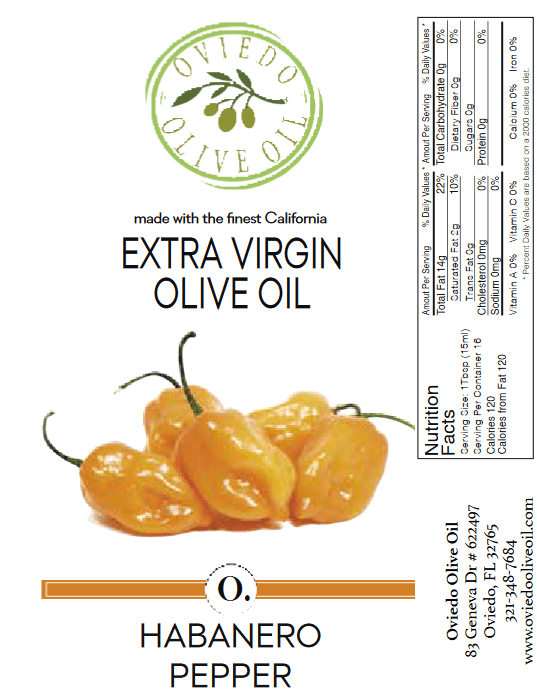 Habañero Pepper Olive Oil Oviedo Olive Oil