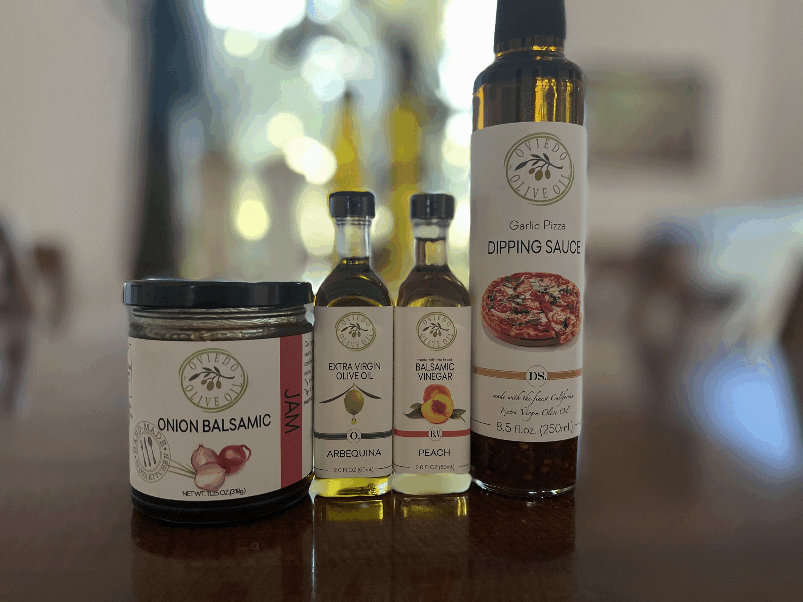 dipping sauce, oil, vinear, jam