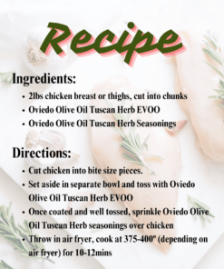 Tuscan Herb Air Fryer Chicken Recipe, Tuscan Herb Olive oil, Tuscan Herb Seasonings