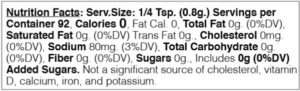 lemon herb nutritional facts