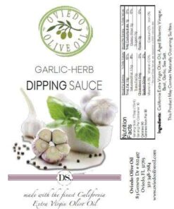 garlic herb dipping sauce, dipping oils, oviedo olive oils