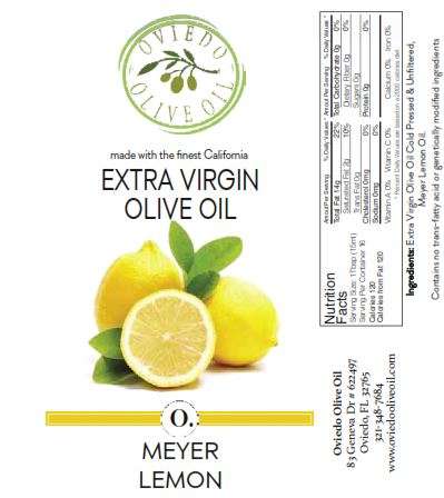 meyer lemon olive oil, olive oil, infused olive oil, oviedo olive oil