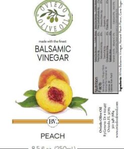 oviedo olive oil vinegars, white vinegar, peach infused balsamic white vinegar,