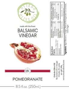 pomegranate balsamic vinegar, oviedo olive oil vinegar