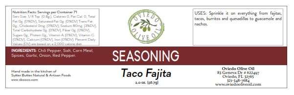 fajita taco seasoning, seasoning, rubs, spices, oviedo olive oil spices