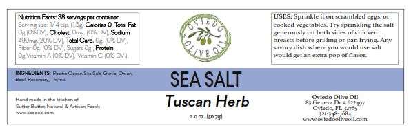 tuscan herb sea salt, Oviedo Olive Oil sea salts
