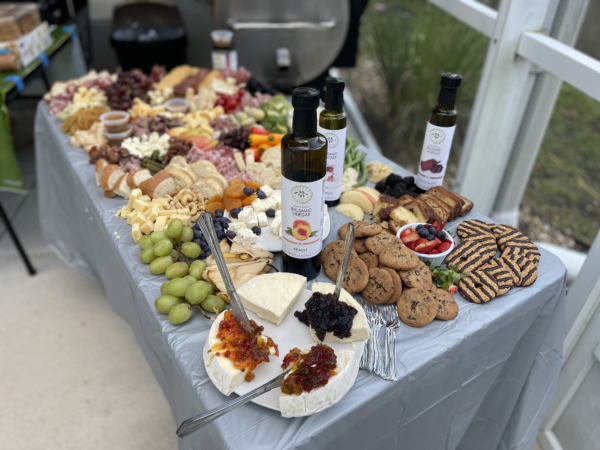 grazing table, charcuterie board