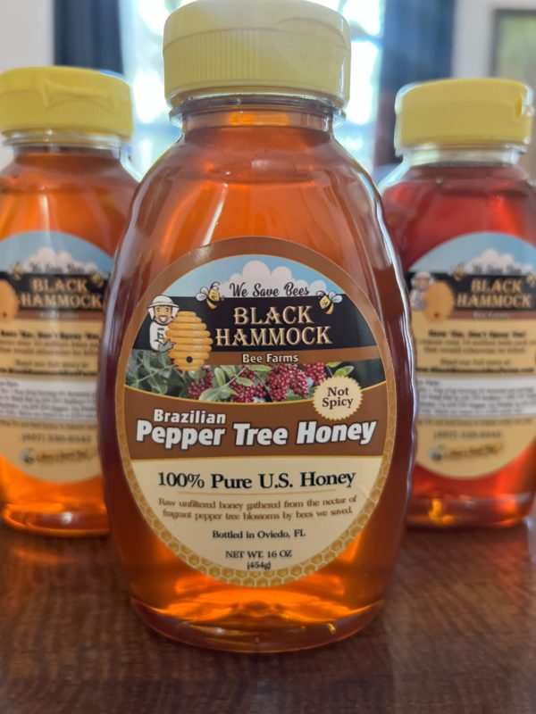 brazilian pepper tree honey, black hammock honey, fresh from florida, florida honey