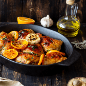 orange chicken, oven roasted orange chicken with garlic