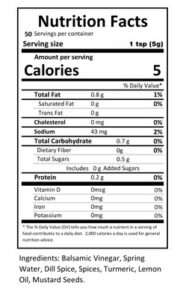 lemon dill mustard nutrition facts