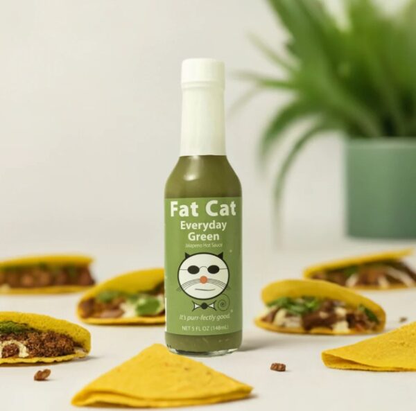 fat cat everyday green, jalapeno green hot sauce, salsa verde