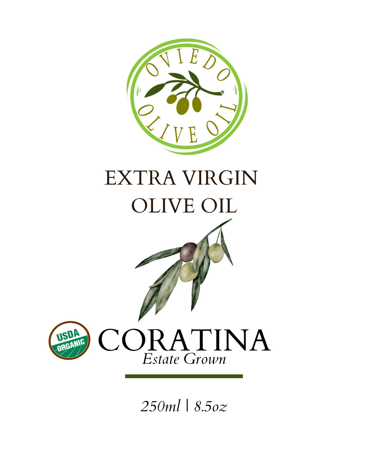 Coratina EVOO, highest polyphenol olive oil, non-bitter olive oil, bold olive oil. single estate olive oil