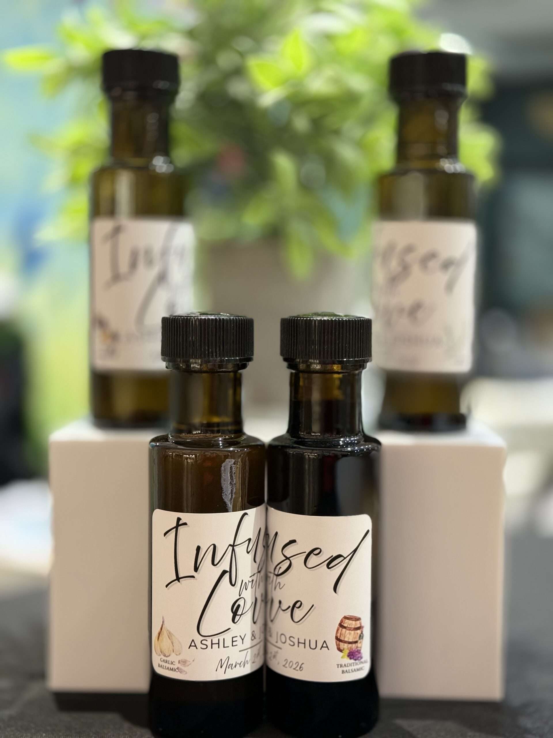 100ml bottles, 100ml olive oil, 100ml balsamic vinegar